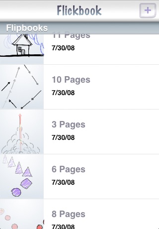 One of Kineo's original screenshots, displaying a list of animations.