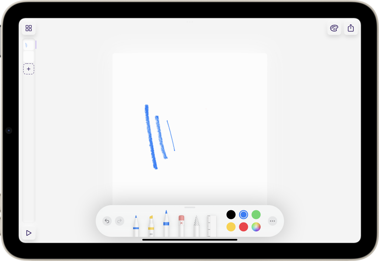 An example showing a scaled pencil mark, now much smaller than the original pencil mark