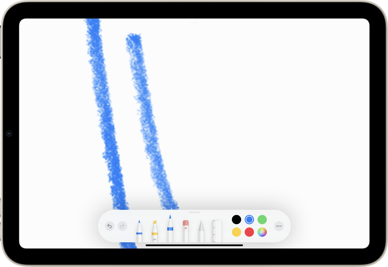 An example showing a zoomed-in pencil mark, the same size as the regular pencil mark